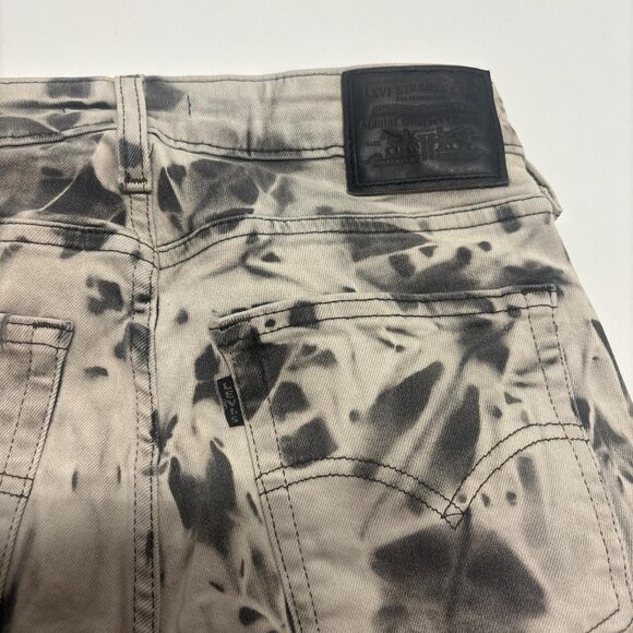 Levi Jeans 721 Womens 28 Black Bleached High Rise Acid Wash Punk Grunge - Picture 11 of 11